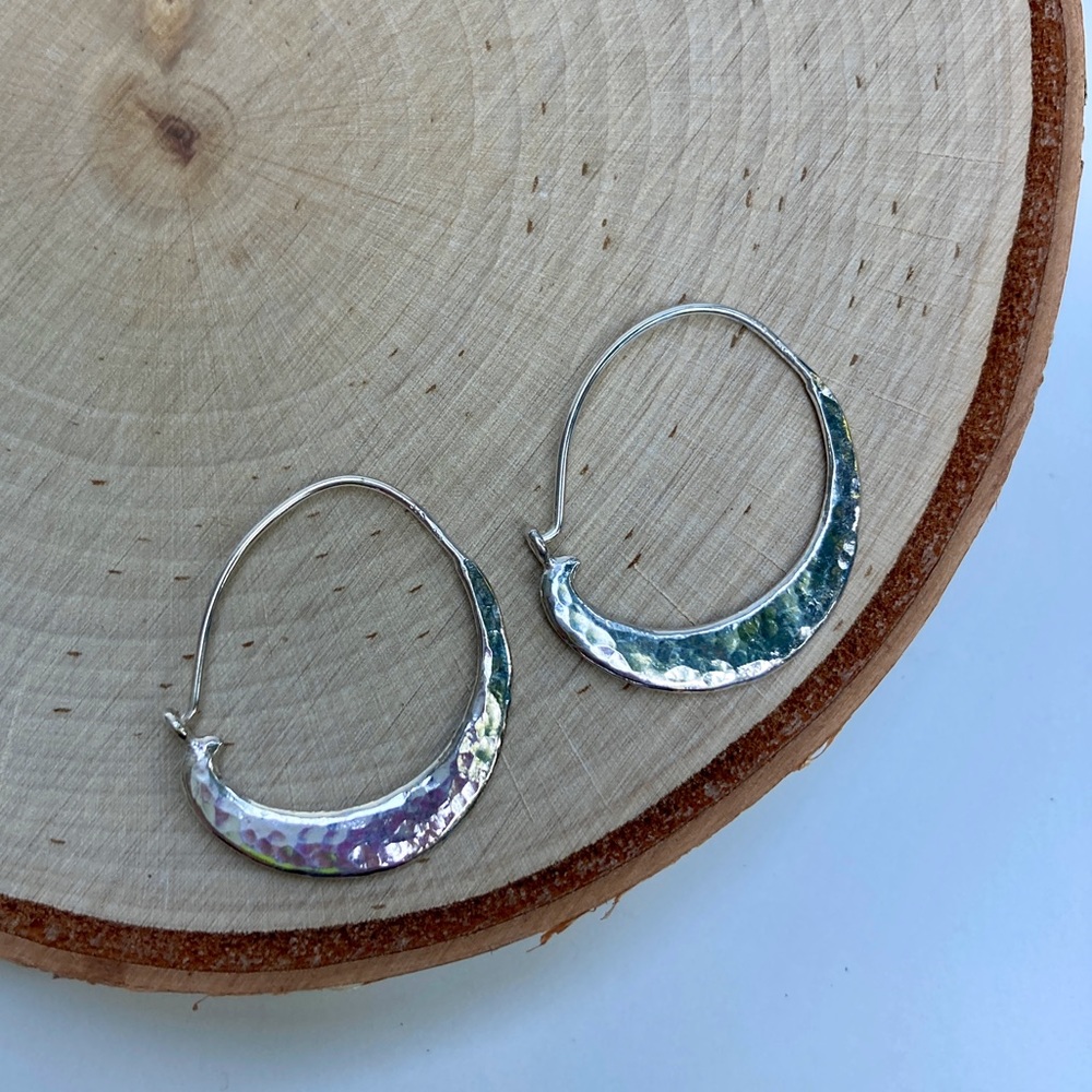 Boma hammered sterling silver hoop earrings